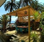 Kit de pérgola con pérgola de madera 3x4 mt cubierta arella cañas de bambú 3x5 898cin