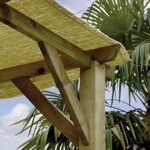 PÉRGOLA PÉRGOLA CARPADOR DE MADERA CUBIERTA DE DOSEL DE JARDÍN 3x3 MT