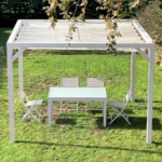 PÉRGOLA PÉRGOLA CENADOR CARPA DE MADERA CUBIERTA DE JARDÍN 3x3 MT BLANCO SHW