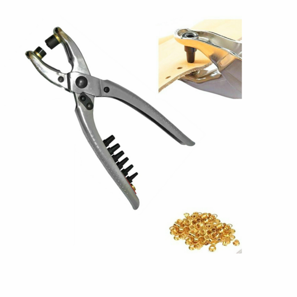 ALICATES DE TROQUELADO 2 EN 1 + OJALES PARA PERFORAR CUERO CUERO 378 ox