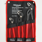 JUEGO DE ALICATES POLIGRIP 3 PIEZAS CON BOTÓN DE LORO AJUSTABLE 175 250 300 mm 909