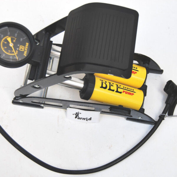 BOMBA INFLADORA DE PEDAL PISTÓN DE DOBLE CILINDRO MANÓMETRO NEUMÁTICO PROFESIONAL 274