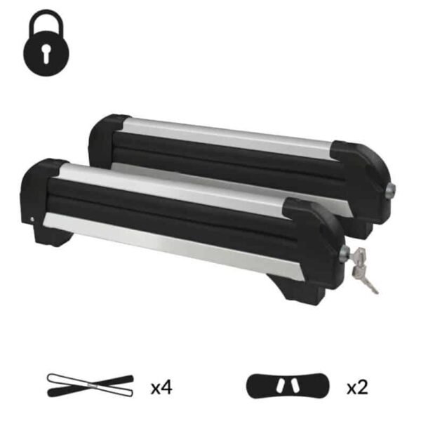 PORTAESQUÍS BARRAS DE TECHO PARA ESQUÍS SOPORTE PARA COCHE 4 PARES DE ESQUÍS O 2 TABLAS DE SNOWBOARD 253 DC