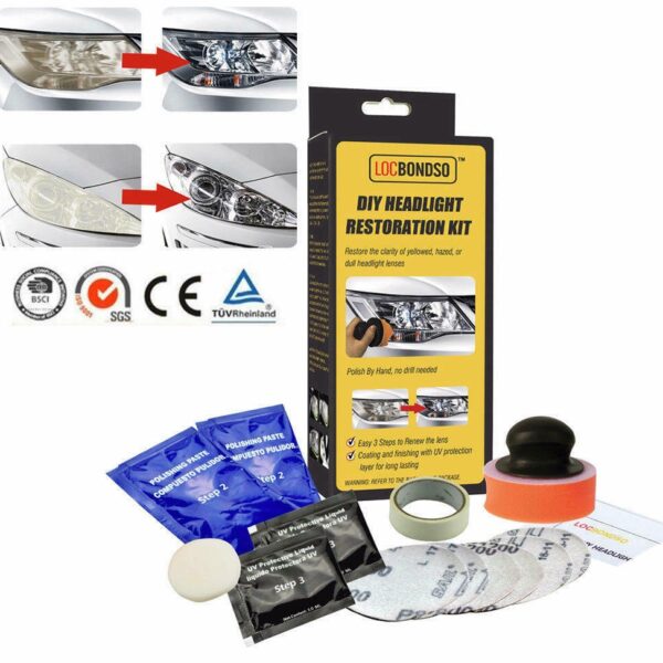 KIT DE LIMPIEZA REPARACIÓN RESTAURACIÓN PULIDO FAROS FAROS FAROS 223 LOC