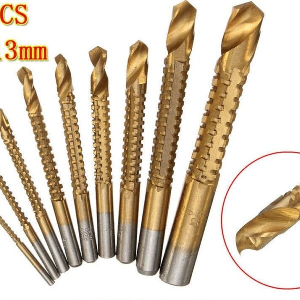 JUEGO DE BROCAS ACERO 9 TALADRO TALADRO TITANIO MADERA HIERRO FRESADO ROSCA 407