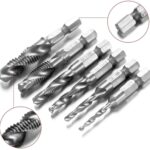 JUEGO DE BROCAS 6 PIEZAS DE ROSCA HSS M3 M4 M5 M6 M8 M10 HEXAGONAL 1/4 "