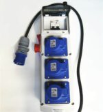 CUADRO ELÉCTRICO MONOFÁSICO PARA OBRA 3 TOMAS DE CORRIENTE CERTIFICACIÓN 16A PULSADOR DE EMERGENCIA 011P