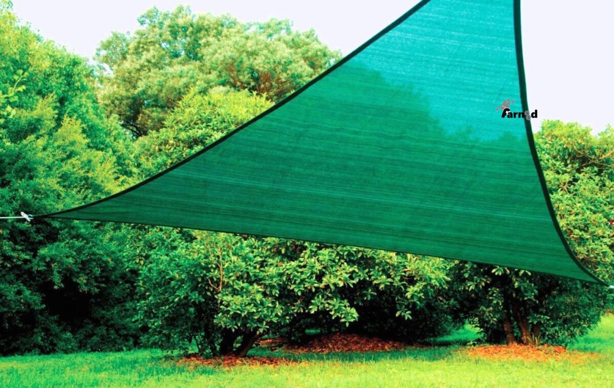 RED DE PROTECCIÓN SOLAR TRIANGULAR VELA VERDE 3X3X3 MT JARDÍN EXTERIOR RESISTENTE A LOS RAYOS UV 245V