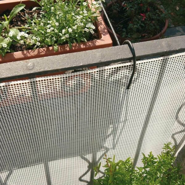 MALLA CUADRADA DE PVC DE PLÁSTICO H 100 VALLA DE BALCÓN PROTECCIÓN INFANTIL BLANCO TAMAÑO 10 METROS DE LARGO