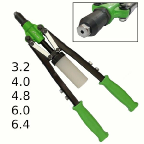 REMACHADORA MANUAL 450 MM 5 CABEZAS DE INSERCIÓN DE REMACHES 3,2 4,0 4,8 6,0 6,4 757 VE