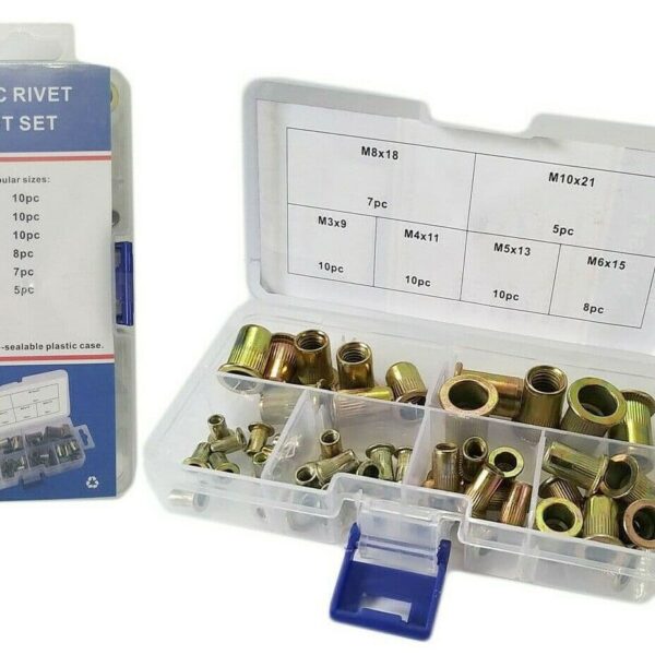 JUEGO 50 PIEZAS REMACHES ESPÁRRAGOS ROSCADOS INSERTOS DE REMACHADORA DE COBRE M3 M4 M5 M6 M8 M10