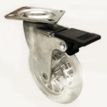 RUEDAS RUEDAS CARRO GIRATORIO RUEDAS CARROS TRANSPARENTES CON FRENO 3" 75 mm