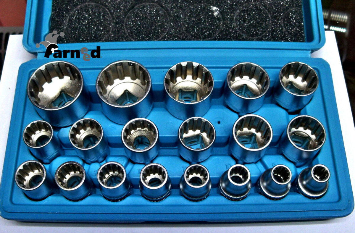 21963 JUEGO DE LLAVES DE VASO MULTILOCK XZN 19 PIEZAS 8-32 MM CROMO VANADIO 561