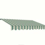 TOLDO ENROLLABLE BALCÓN BARRA CUADRADA 3x2 ACANALADO VERDE BLANCO BRAZOS 1801