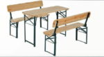 SET CERVECERÍA MESA + BANCOS BANCO RESPALDO FERIAS DE LA MADERA 115x60 CM 377