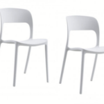 KIT 2 SILLAS POLIPROPILENO COCINA BAR RESTAURANTE SILLA INTERIOR EXTERIOR BLANCO 498