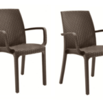 KIT 2 SILLAS SILLA DE POLIPROPILENO BAR RESTAURANTE INTERIOR EXTERIOR IMITACIÓN RATÁN DFN