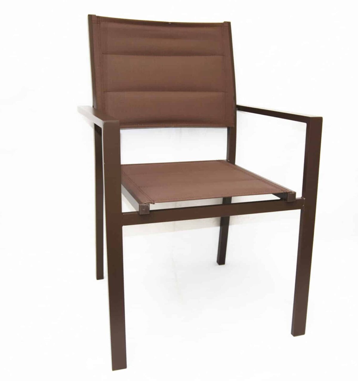 TEXTILENE SILLA DE ALUMINIO APILABLE BAR RESTAURANTE INTERIOR EXTERIOR MARRÓN 749v