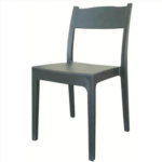 SILLA DE INTERIOR SILLAS DE EXTERIOR POLIPROPILENO JARDÍN RESTAURANTE COMEDOR ANTRACITA