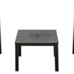 JUEGO DE MESA DE CENTRO 2 SILLAS JARDÍN MESA NEGRA SALÓN AL AIRE LIBRE SALA DE ESTAR MADERA 993LI