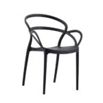 SILLA DE POLIPROPILENO BAR RESTAURANTE SILLAS DE JARDÍN INTERIOR EXTERIOR NEGRO NEGRO 467