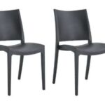KIT 2 SILLAS POLIPROPILENO COCINA BAR RESTAURANTE SILLA INTERIOR EXTERIOR NEGRO 580FL