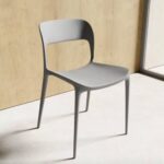 KIT 4 SILLAS DE POLIPROPILENO COCINA BAR RESTAURANTE SILLA INTERIOR EXTERIOR GRIS PALOMA 528V