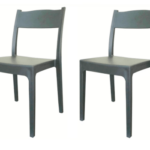 KIT 2 SILLAS POLIPROPILENO SILLA BAR RESTAURANTE INTERIOR JARDÍN EXTERIOR ANTRACITA