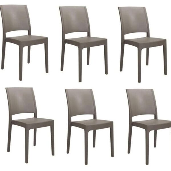 KIT 6 SILLAS POLIPROPILENO COCINA BAR RESTAURANTE SILLA INTERIOR EXTERIOR PALOMA GRIS PALOMA FL