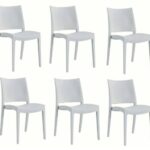 KIT 6 SILLAS POLIPROPILENO COCINA BAR RESTAURANTE SILLA INTERIOR EXTERIOR BLANCO 573