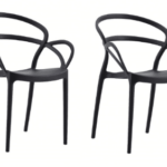 KIT 2 SILLAS POLIPROPILENO BAR RESTAURANTE SILLA INTERIOR EXTERIOR JARDÍN NEGRO 467