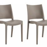 KIT 2 SILLAS DE POLIPROPILENO COCINA SILLA RESTAURANTE INTERIOR EXTERIOR GRIS PALOMA 597FLA