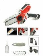 MINI MOTOSIERRA DOBLE 2 BATERÍA 48V 3AH PODADORA PARA CORTADOR DE RAMAS HOJA DE MOTOSIERRA ELÉCTRICA 4" 004