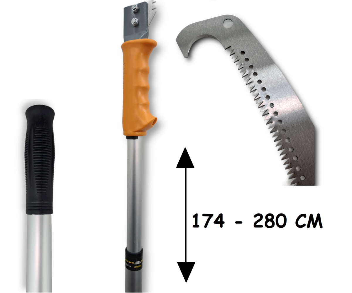 22898 SIERRA TELESCÓPICA CON VARILLA DE EXTENSIÓN DE ALUMINIO 280 CM SIERRA DE 110' CON HOJA DE CORTE 452