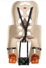 ASIENTO DE BICICLETA PARA NIÑOS HOMOLOGADO FIJACIÓN DE CUADRO 22Kg TRASERO BEIGE FRAA 134