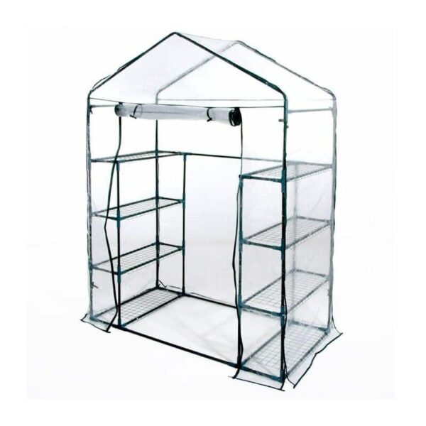 INVERNADERO BALCÓN TERRAZA PROTECCIÓN VEGETAL 8 ESTANTES PVC cm 140x72,5x140 h 755