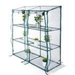 INVERNADERO RECTANGULAR BALCÓN PROTECCIÓN VEGETAL 3 ESTANTES PVC cm 135x50x152h 590