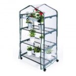 INVERNADERO JARDÍN BALCÓN TERRAZA PROTECCIÓN VEGETAL 3 ESTANTES CON RUEDAS 651ve