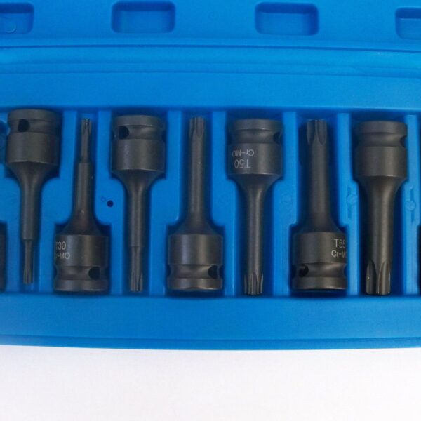 JUEGO DE LLAVES DE VASO TORX 1/2 T20-T70 IMPACT 75MM 9 PIEZAS LLAVES DE CASSETTE 438 OX