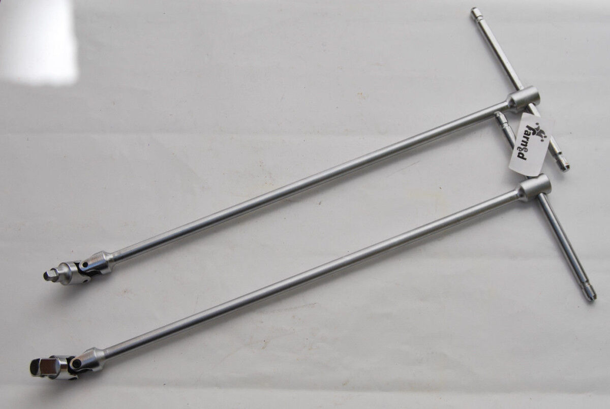 22061 Juego de llaves en T giratorias largas para vasos cuadrados de 1/2" y 1/4"