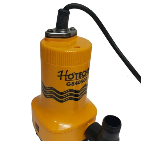 BOMBA DE ACHIQUE ELECTROBOMBA SUMERGIBLE 12V 50W AGUA CLARA 70L/MIN RACOR 25 MM 060HO