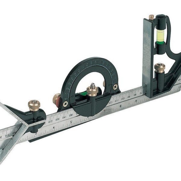 JUEGO COMBINADO CUADRADO CON HOJA DE ACERO DE NIVEL MÉTRICO 300 MM 849 SILV