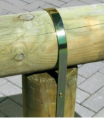 Soporte redondo en forma de U para la fijación de postes redondos, vigas de madera, diámetro Ø, viga: 100 mm, 520sp