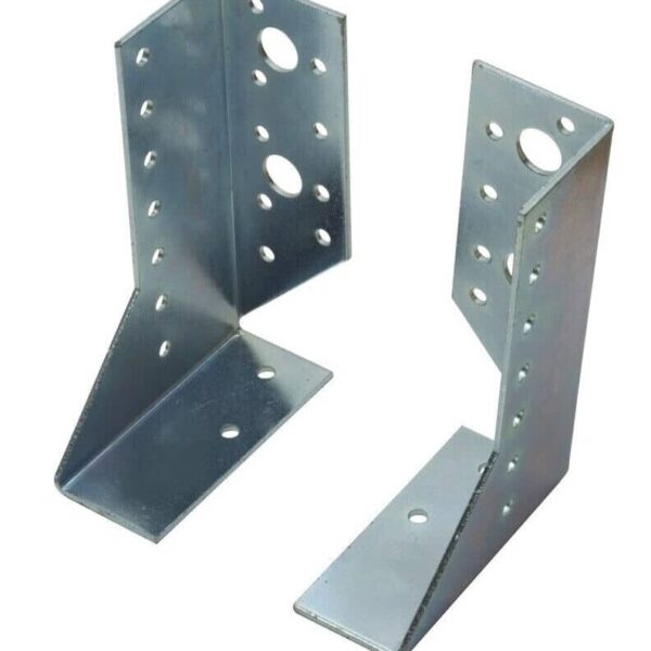 PAR DE SOPORTES VIGAS SOPORTE DE POSTE DE MADERA PLACA DE SOPORTE CERRADA ESPESOR 2mm 587