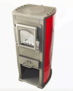 ESTUFA DE LEÑA HIERRO FUNDIDO VIDRIO 7 KW CHIMENEA CON SOPORTE PARA LEÑA cm 39x48x89 RED EKLX 302