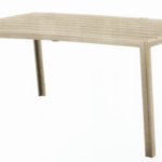 MESA RECTANGULAR DE RESINA JARDÍN EXTERIOR BEIGE EFECTO MADERA 156x78x74h 420v