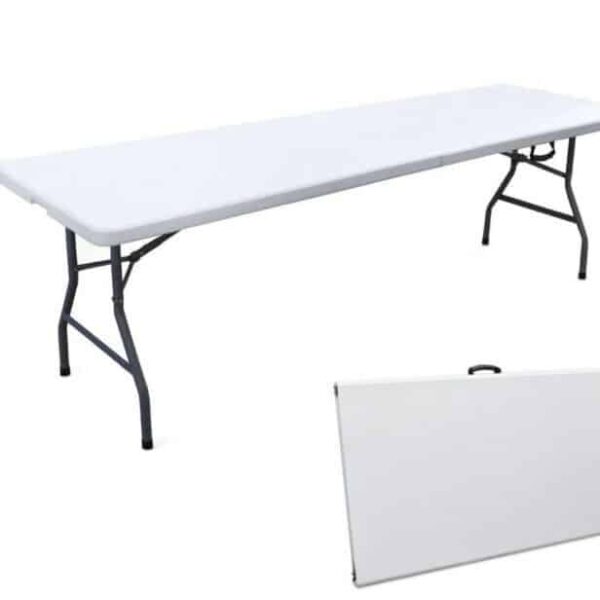 MESA PLEGABLE RESINA METAL CAMPING SAGRE 240x70x74 cm 417 ys