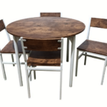 JUEGO DE MESA REDONDA REDONDA Ø 100 cm SILLAS DE JARDÍN DE MADERA MARRÓN 262ds