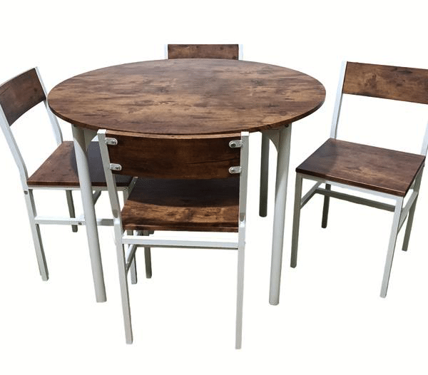 JUEGO DE MESA REDONDA REDONDA Ø 100 cm SILLAS DE JARDÍN DE MADERA MARRÓN 262ds