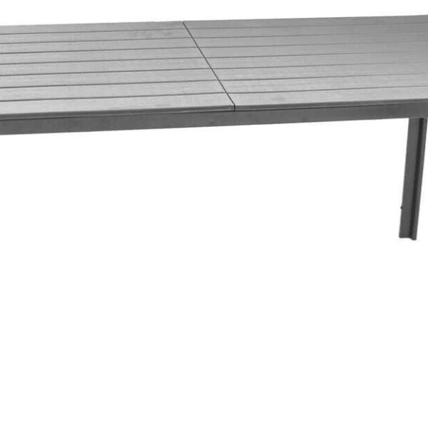 MESA DE JARDÍN DE EXTERIOR RESINA PLÁSTICA EFECTO MADERA GRIS 156x78x74h 345v